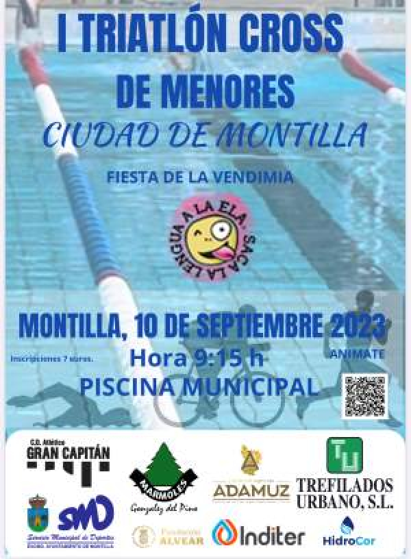 Se pone en marcha el I Triatlón Cross de Montilla para menores, dentro de las fiestas de la Vendimia, organizado por el club deportivo Atlético Gran Capitán.